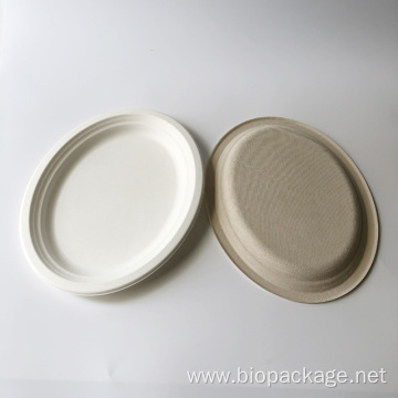 Compostable 12.5''oval bagasse plates